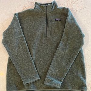 Patagonia Mens Large 1/4 zip BetterSweater forest green